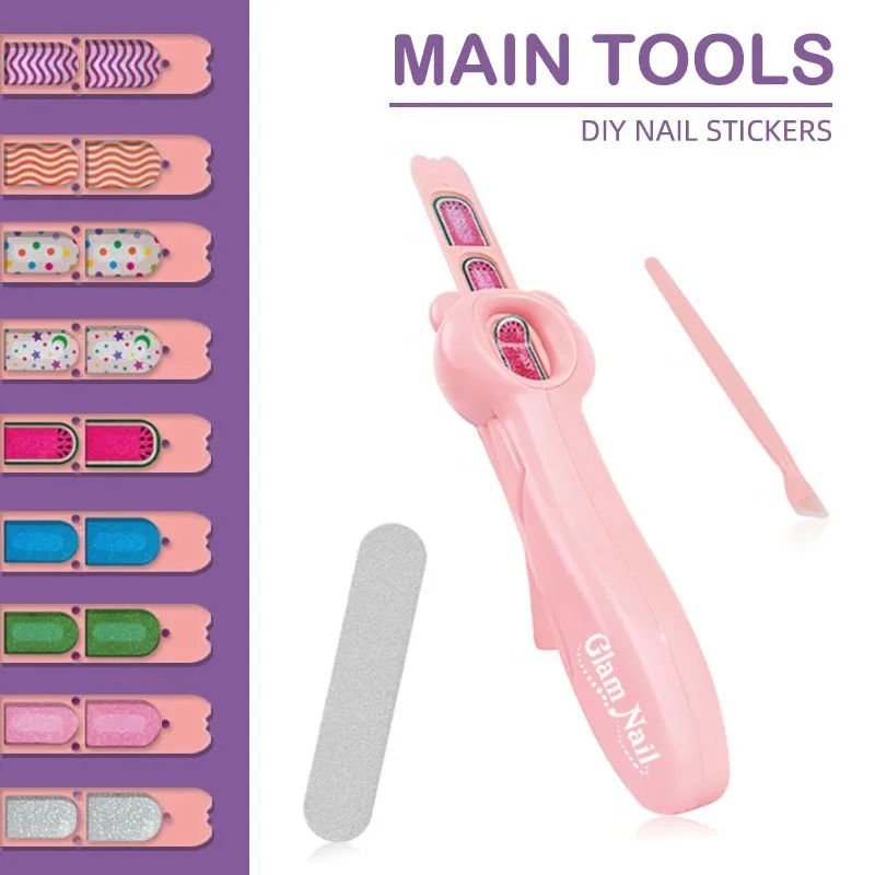 Juguetes de maquillaje, máquina de uñas para niños, maquillaje de princesa para niñas, juego de pegatinas para decoración de uñas DIY, juguetes de decoración