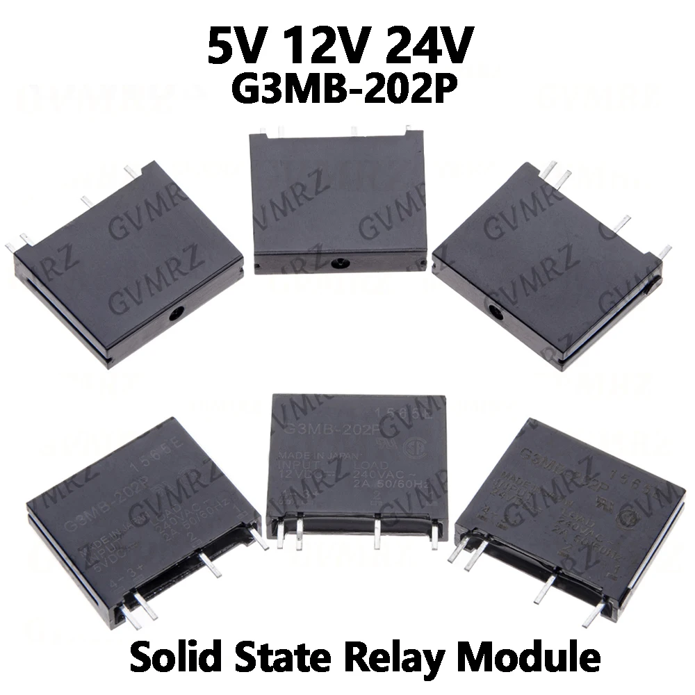 1PCS/10PCS 5V DC-AC Solid State Relay Module G3MB-202P G3MB 202P SIP SSR AC 240V 2A Snubber Circuit Resistor Relay Switch 12V