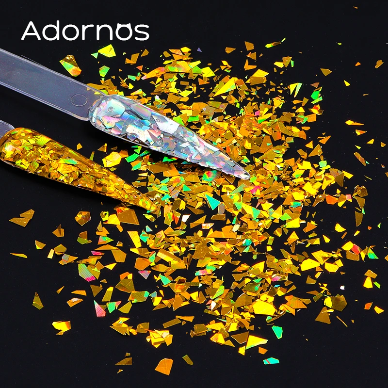 Holographic Irregular Nail Glitter Flakes Nail Art Accessories Large Fragments Colorful Sequins Nails Supplies For Professionals