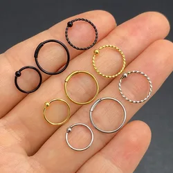 1PCS Fashion Stainless Steel Segment Rings Nose Hoops Ear Piercing Tragus Nose Rings Ear Cartiliage Tragus Sexy Body Jewelry