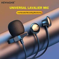 For Live Broadcast Karaoke with Clip Lapel Mic Earphones 3.5mm&Type C In-ear Headsets Surround Sound Gamer Earphones for Samsung