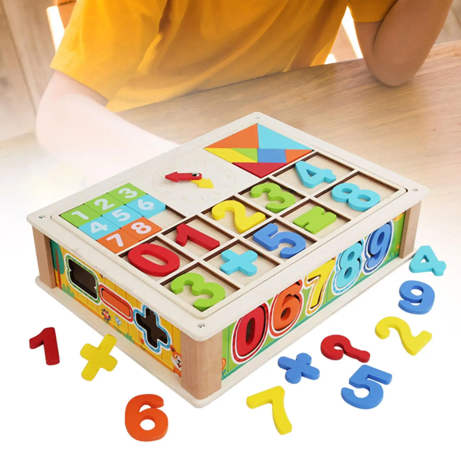 Juego de caja de aprendizaje para contar, juguetes de madera para enseñanza de matemáticas, imaginación, juegos de matemáticas