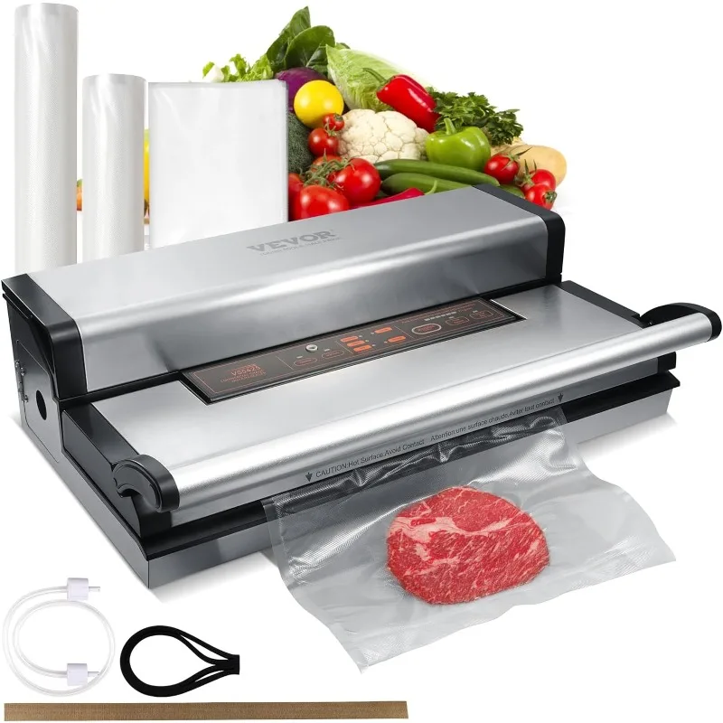 VEVOR Food Vacuum Sealer Machine, 95Kpa 350W Powerful Dual Pump and Dual Sealing, Dry and Moist Food Storage