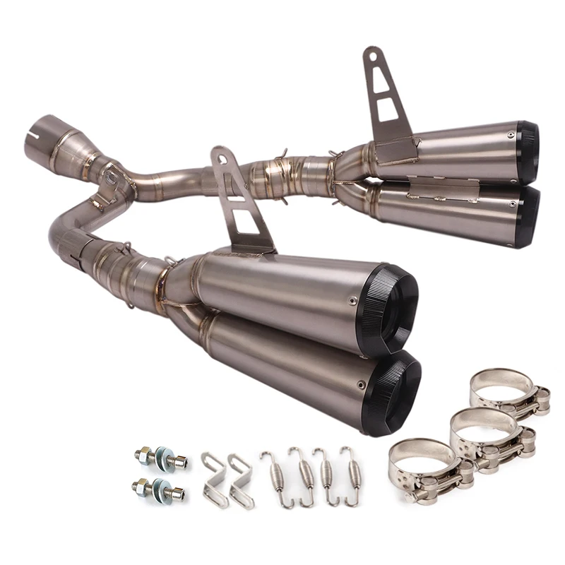 Double Row Four Hole Motorcycle Exhaust Escape Muffler Tail Pipe Slip On Baffler For Kawasaki Z1000SX Ninja1000sx 2020 2021 2022