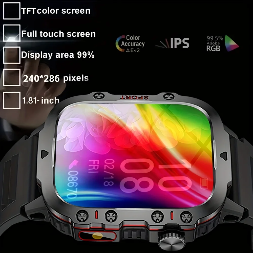 This Smartwatch Features a 1.81-inch Touchscreen, Stylish Strap, and Numerous Functions Including Call and Message Notification