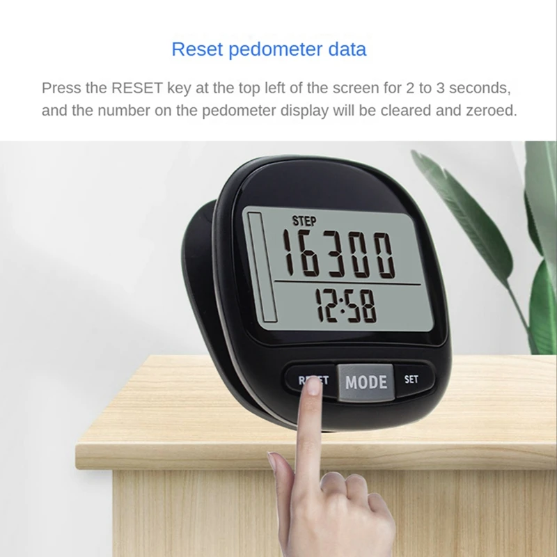 3D Pedometer Step Counter For Walking With Clip And Strap,7 Days Memory. Accurate Step Counter For Men Women & Kids