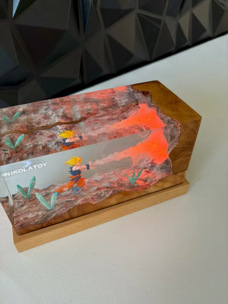 In Voorraad Nikolatoy Dragon Ball Kakarot Kamehameha Ambient Nachtlampje Anime Hars Desktop Ornament Decoratie Model Speelgoed Geschenken