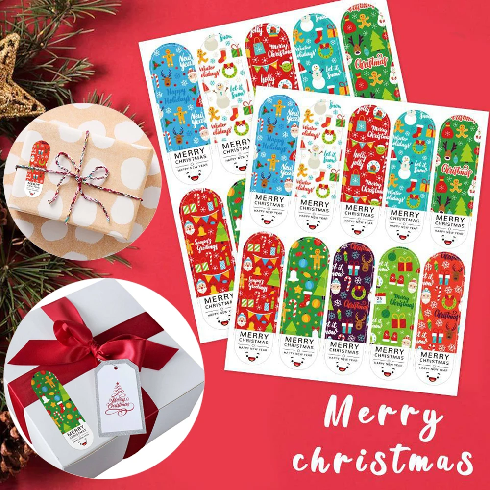 50-150pcs/pack Merry Christmas Sticker 5 Styles Animals Snowman Trees Label Sticker Gift Decoration Seal Tags Stationery Sticker