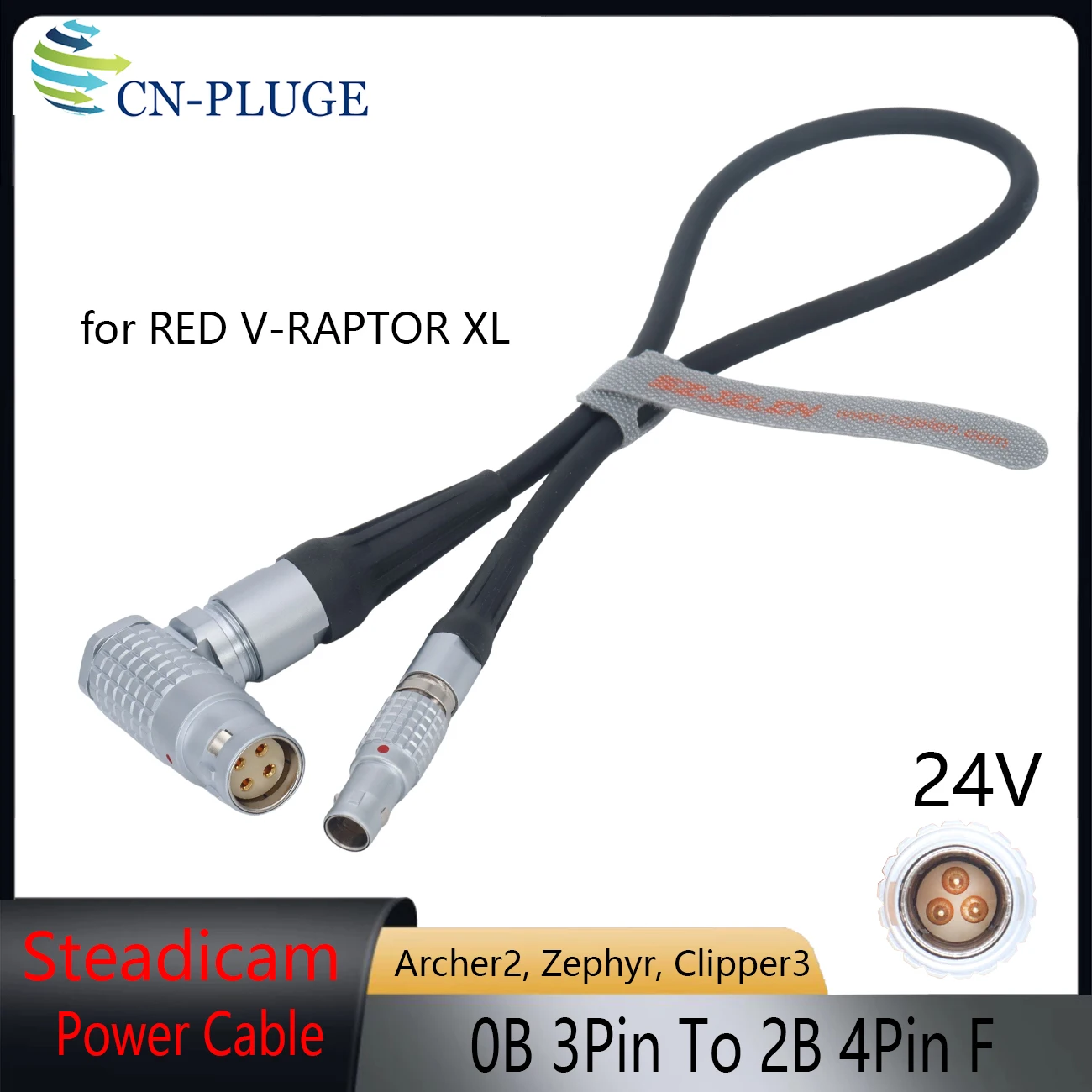Steadicam Archer2, Zephyr, Clipper3 Model 0B 3Pin Power Supply Cable for ARRI ALEXA 35/RED /DJI Ronin 4D/SONY Venice Cameras