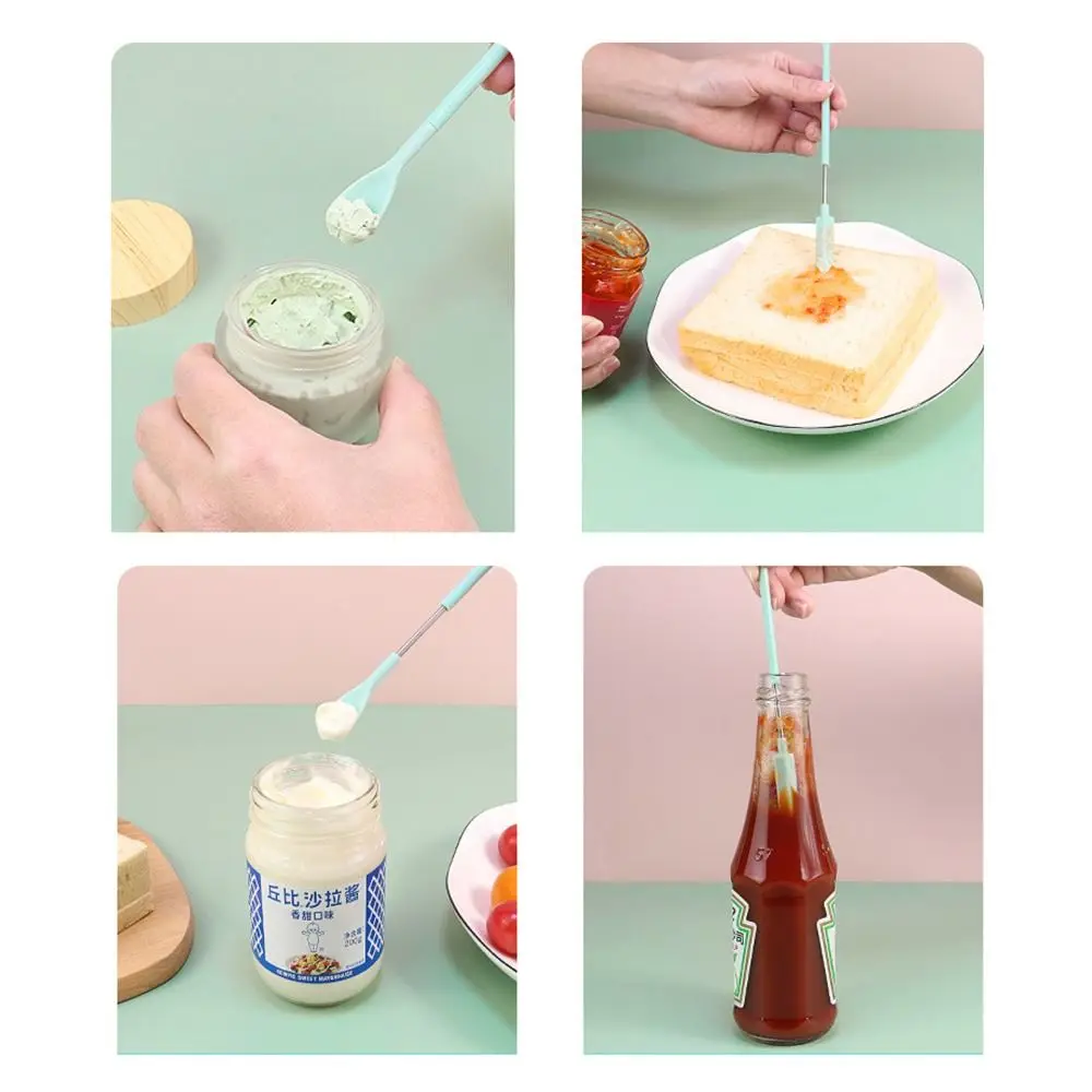 Outils de beauté pour crème, brosse à huile, accessoires de cuisine, spatule télescopique en Silicone, cuillère cosmétique, pinceaux de maquillage, grattoir à bouteille profonde