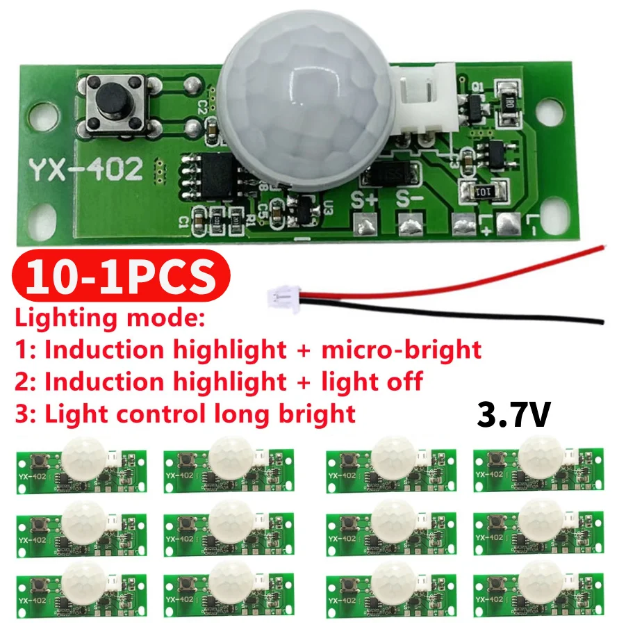 3.7V  Night Light Module Controller Module DIY Solar Lamp Board Control Sensor Infrared Human Body Induction Solar Circuit Board