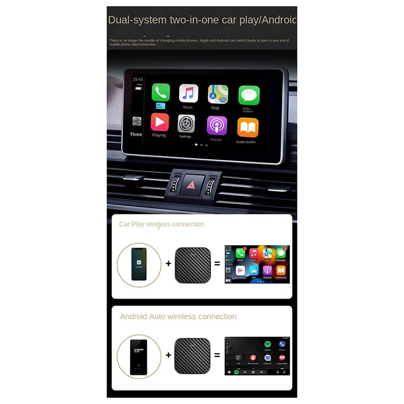 N85R-Беспроводной адаптер Carplay Android Автомобильный адаптер Android Auto Беспроводной адаптер 2-в-1 Преобразование проводной в Carplay Wireless Box