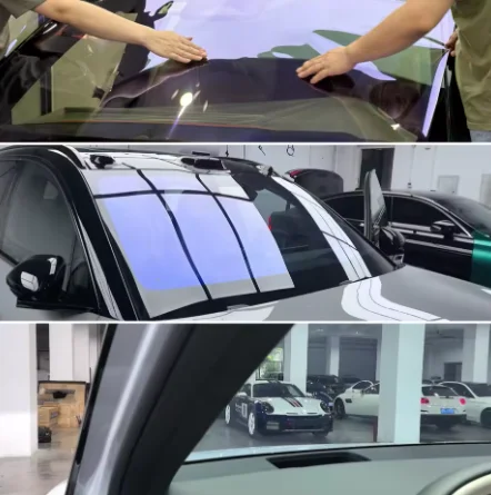 Auto Window Film Chameleon Blue PET Color Changing Car Tint Anti Yellowing Anti Scratch UV Blocking No Glue Residue