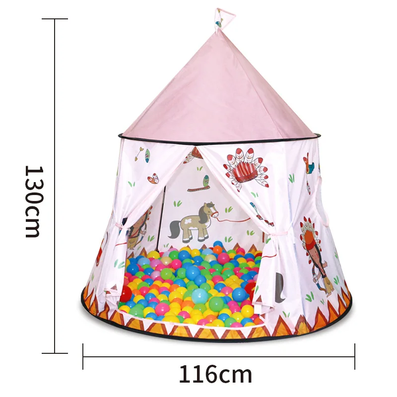 YARD Kid Teepee Tent House 123*116cm Portable Princess Castle Present For Kids Children Play Toy Tent Birthday Christmas Gift