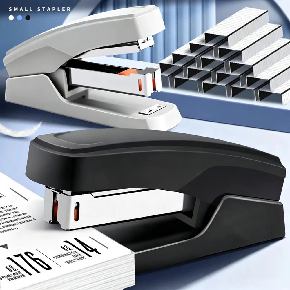 Handheld Stapler with 1000 Staples, Student Stationery Labor-Saving Medium-Sized Stapler, Simple Office Use