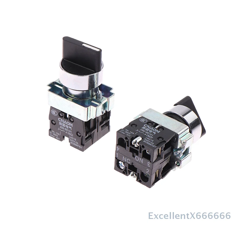 1 Piece 22mm Selector Knob Switch 2NO/1NO1NC 2/3 Position Self Locking/Resetting for Electronics