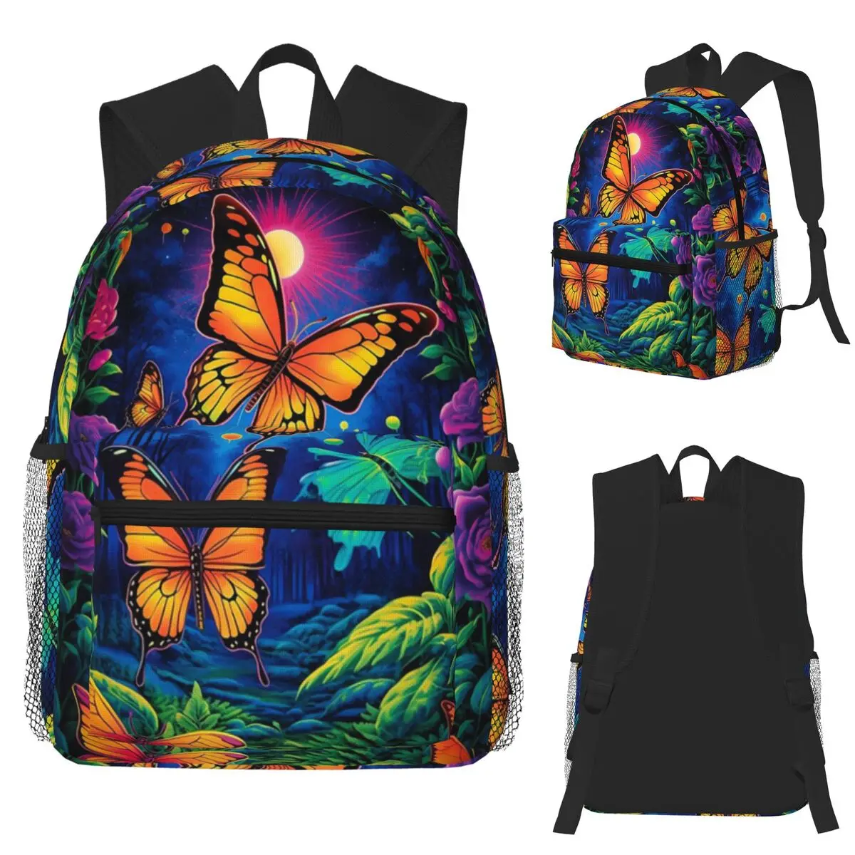 

Оранжевый монарх-бабочка, студенческий рюкзак, школьная сумка, походный дорожный рюкзак для мальчиков и девочек, сумка для книг, сумки на плечо