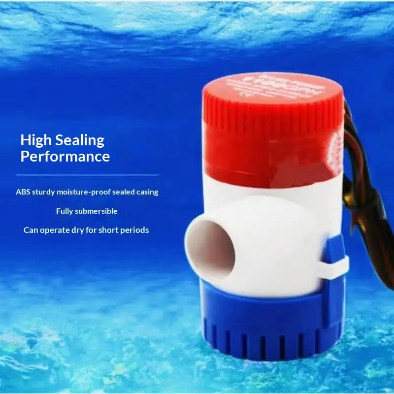 Bilge Pump 12V 24V DC 350-1100GPH Non Automatic Submersible Marine Pump for Boat Yacht Drainage