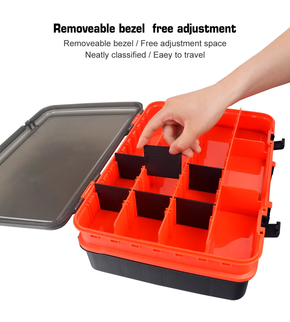 Neue Große Angelgerät Box Doppel Schicht Angeln Zubehör Kunststoff Lagerung Box Köder Organizer Karpfen Haken Container Meer Werkzeug Fall – Detail 2