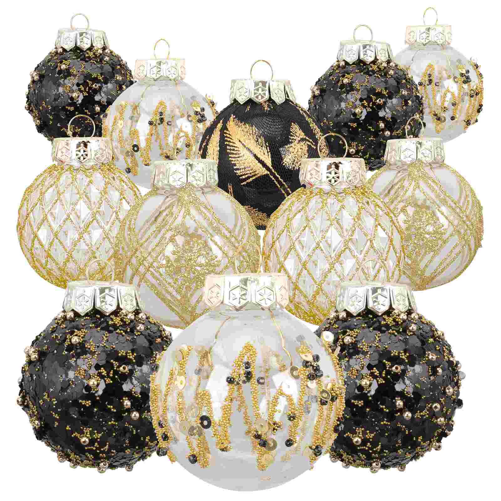 25 Pcs Mini Ornaments Christmas Decorations Xmas Party Hanging Ball Wedding Balls Black Pendant Tree