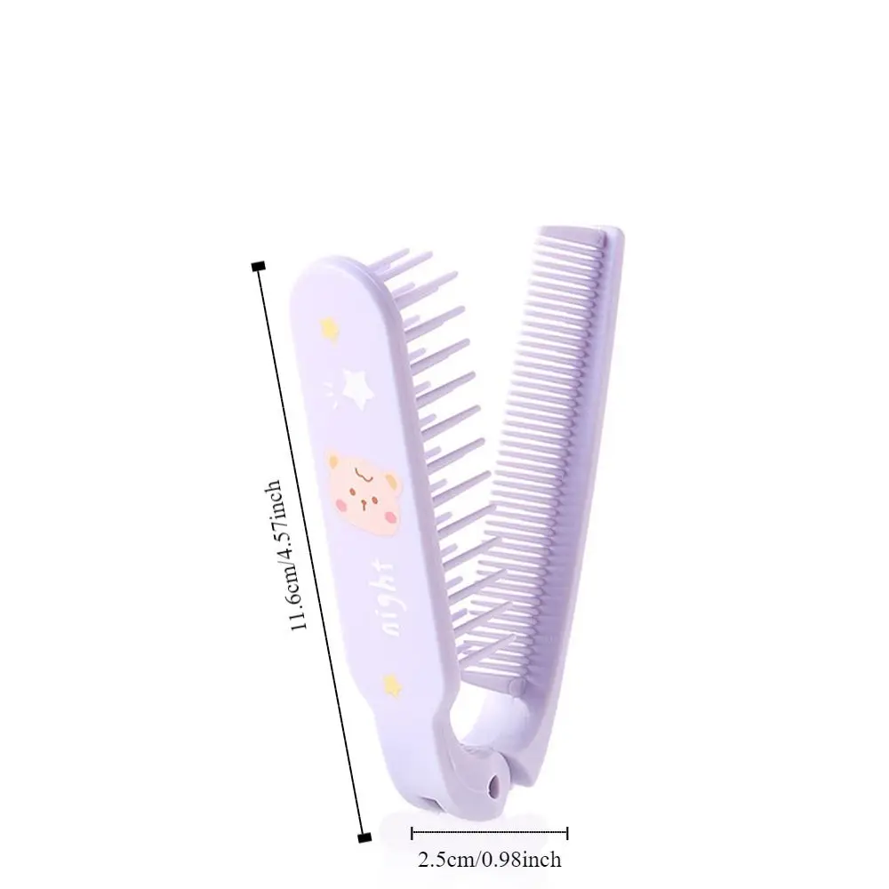 Baby Hair Care Brush Cute Cartoon Folding Hair Comb Mini Anti-Static Fine-toothed Comb Hairdressing Portable Bangs Combs Girls