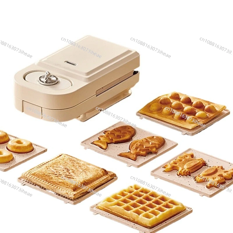 650W Multifunctional Breakfast Machine Non Stick Pancake Toast Machine Timing Electric Sandwich Machine Waffle Toaster 220V