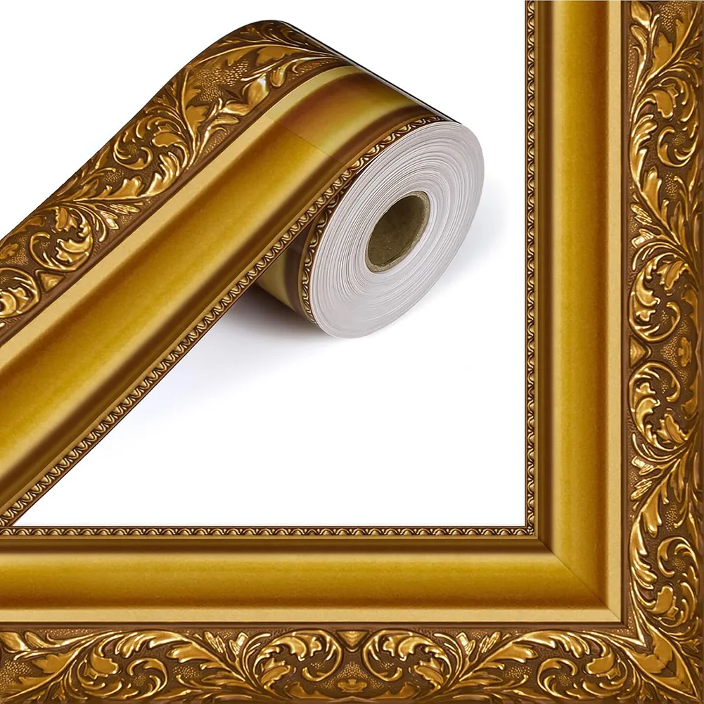 3D Wallpaper Frame Waterproof Self-Adhesive Ceiling Frame Multi-functional Gold Frame Bulletin Board Border Stickers