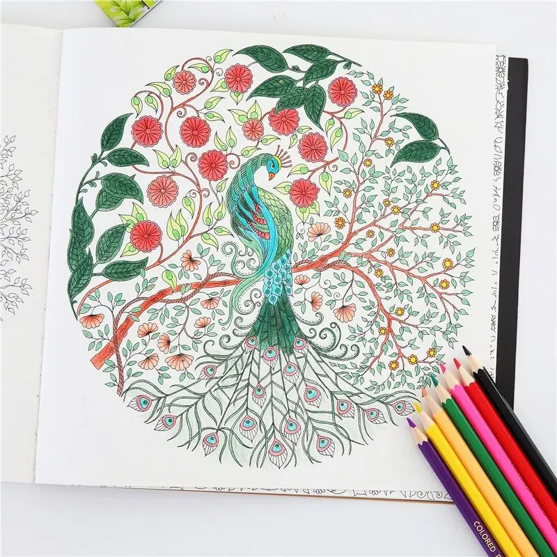 Secret Garden Cartoon Printing Adult Coloring Activity Book Set Hand Drawn Datura Painting Color Drawing Book Libros Livros