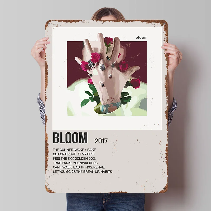 Bloom 2017 Album Cover Art Tinplate Poster Customized Wall Art Retro Vintage Metal Signs for Fans Home Decor Accessories House
