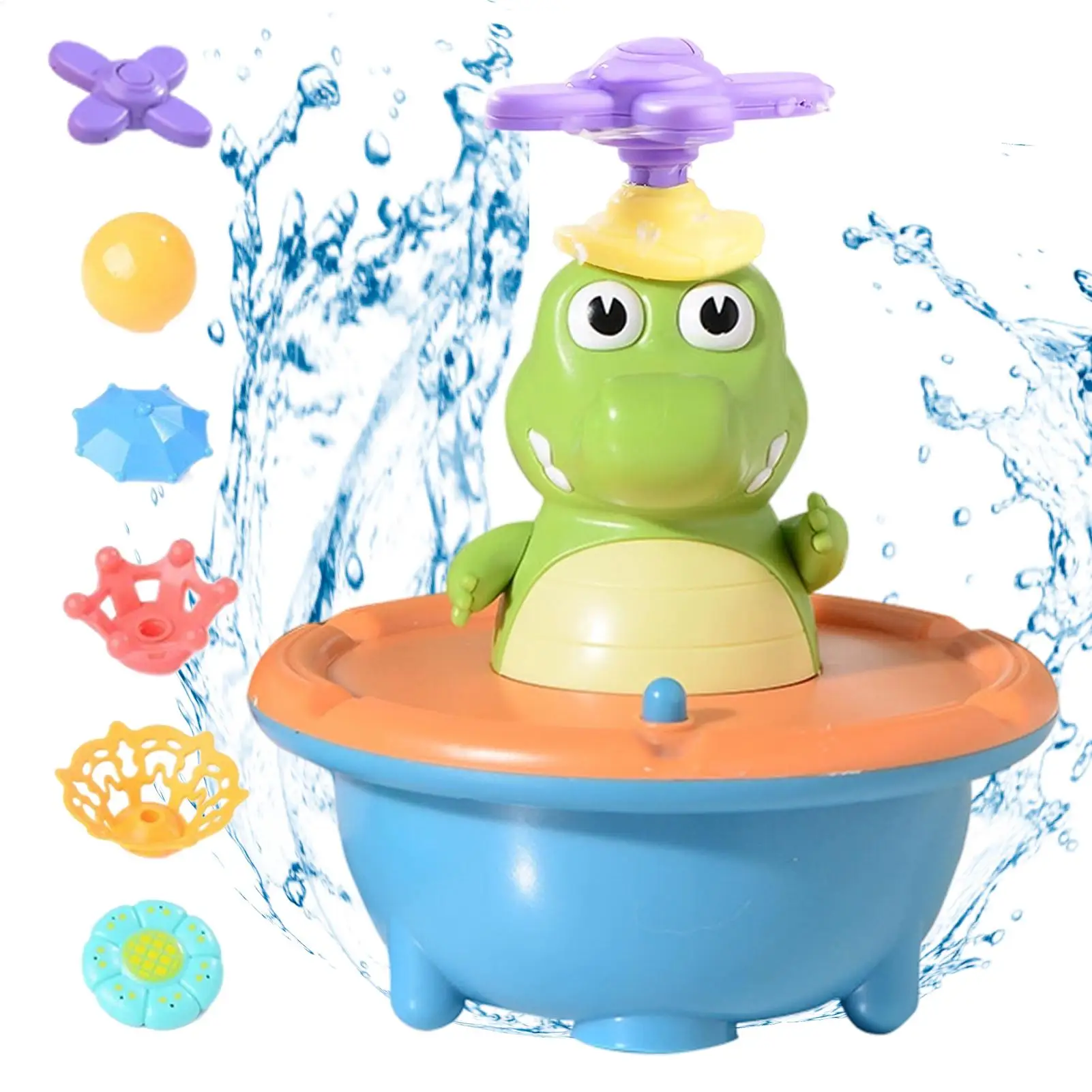 Crocodile Spray Water Toy Floating Wind Up Electric Pool Game With LED Light Fountain Bathtub New Born Baby Bathtub Water Toys