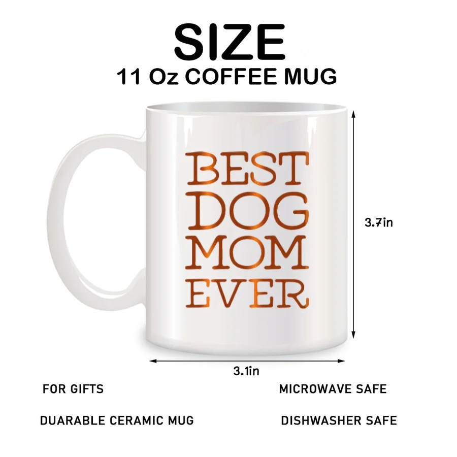 Best Dog Mom Ever Mugs For Dog Mom Mother Dog Lovers Birthday Christmas Novelty Coffee Ceramic Tea Cups White 11 oz