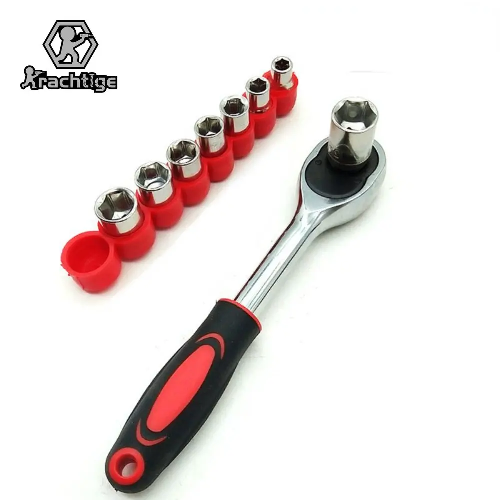 1/4 Inch Torque Ratchet Wrench Set Repair Tool For Vehicle Bicycle Bike 8 socket + Socket Wrench Kit Tool