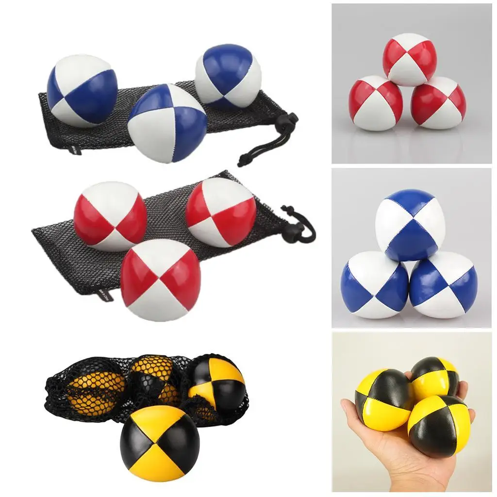 Professional Juggling Balls PU Leather Soft Round Juggler Toys Set for Children Adults Magic Ball Acrobatics Practice Kit