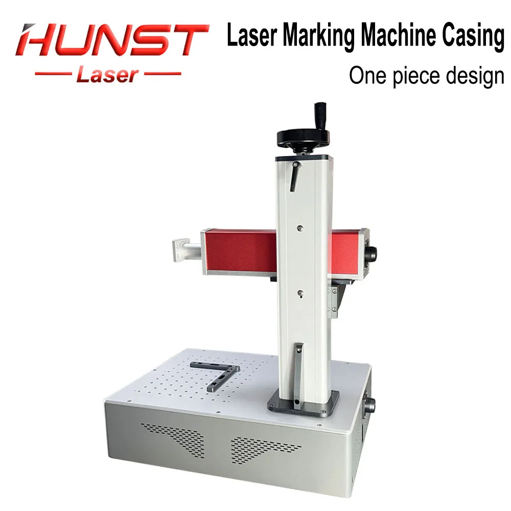 Imagem -02 - Hunst Fibra Óptica Laser Máquina de Marcação Máquina de Gravura Shell Faça Você Mesmo Acessórios Instalação Design Integrado Vermelho Cinza