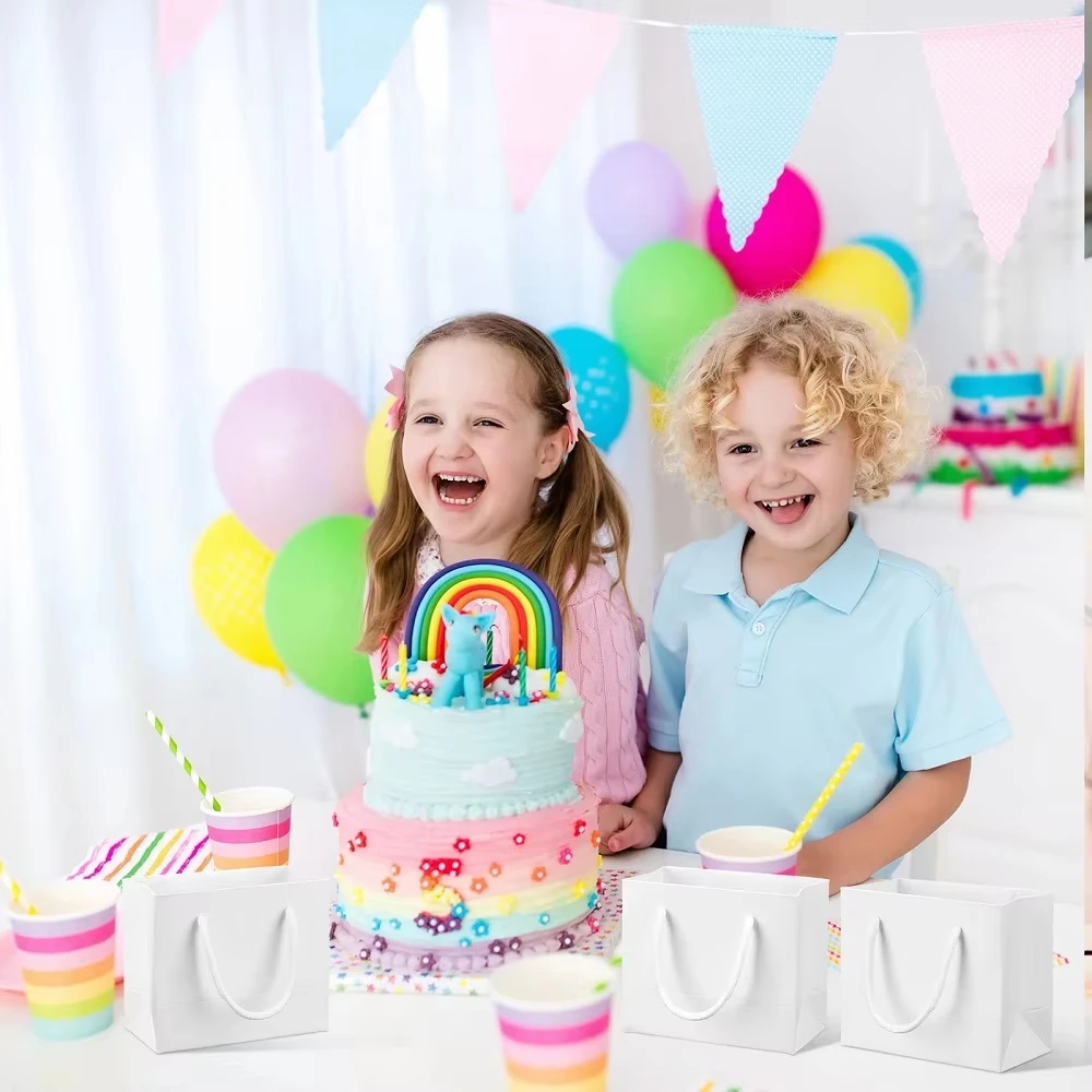 10 Stück dicke Papiertüten mit Seilgriffen für Partygeschenke, Geschenkverpackungen, Geschenktüten – Detail 5