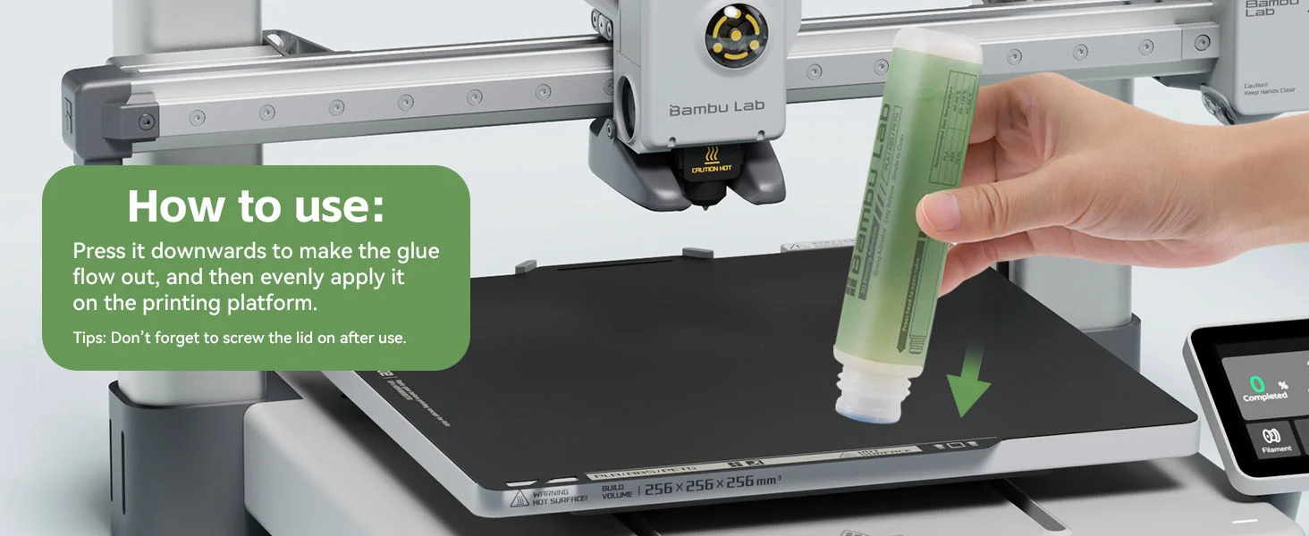 3D-Drucker-Klebstoff, Starker Halt Reduziert Verziehungen für Bambu Lab A1 X1 P1 Serie H2D H2S PLA/ABS/PETG/PC/PA/TPU Filament 60ML – Detail 7