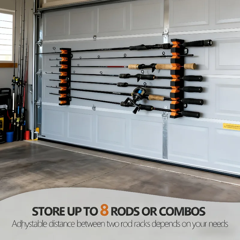 Подставка для Удилков 16 Удилков Пена EVA Основание ABS - Антискользящая Настенная | Прочный Складной Для Гаража Лодки Рыбаки | Организатор Защиты Удилков