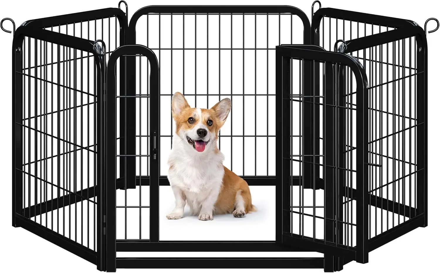 

24 Inch 6-Panel Heavy Duty Metal Pet Playpen for Indoor/Outdoor Use, RV Camping, Yard, and Garden