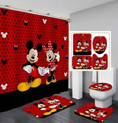 Mickey Mouse Shower Curtains Waterproof Bath Curtains Cartoon Print Polyester Funny Bathing Cover 12 Hooks