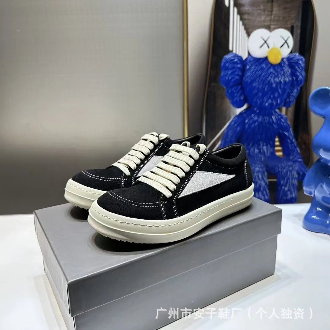 Rric High Quality Female Shoes Casual Sports Trend Thick Sole Couple Canvas Shoes Lace Up Black and White Board Shoes for Women