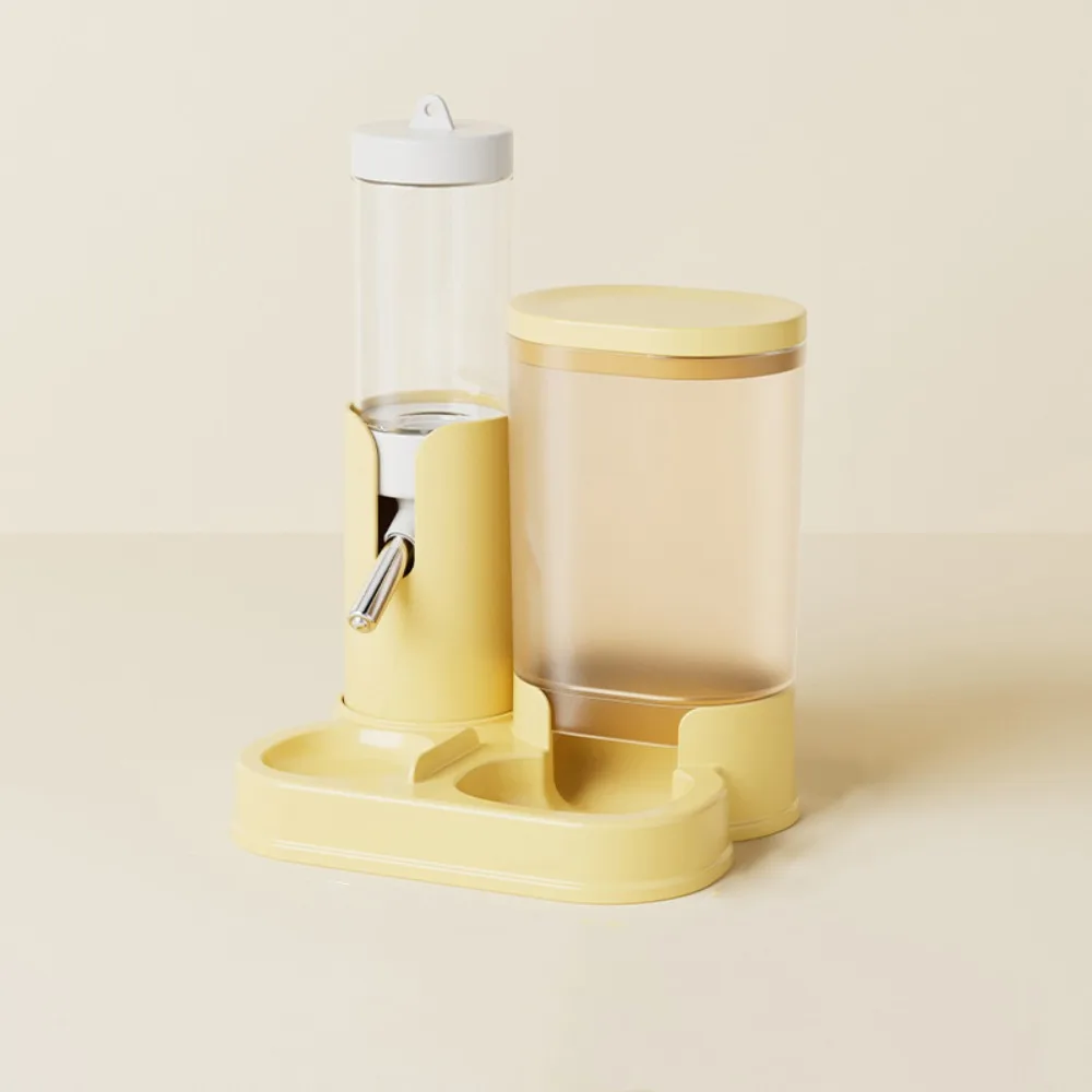 

No Drip 2 in 1 Hamster Water Dispenser Automatic Leak-Proof Pet Auto Dispenser with Base Food Feeding Bowl for Small Animal
