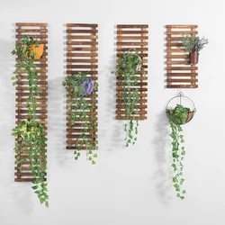 Valla de madera anticorrosión, marco de escalada de pared, colgante de pared, marco de escalada de plantas decorativas, estante de flores de rejilla