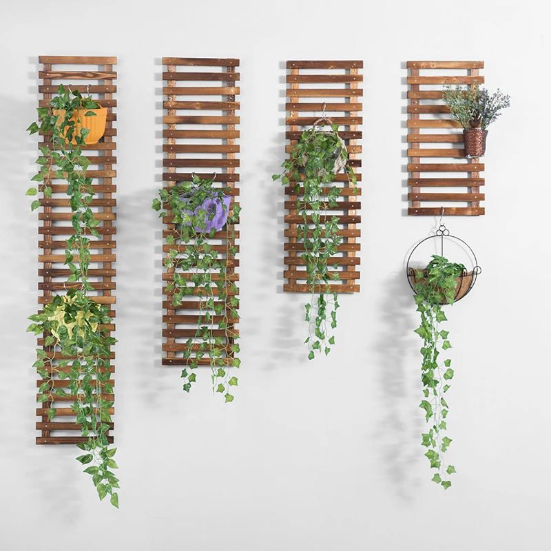 Anti corrosion wooden fence, fence wall climbing frame, wall hanging fence, decorative plant climbing frame, grid flower rack