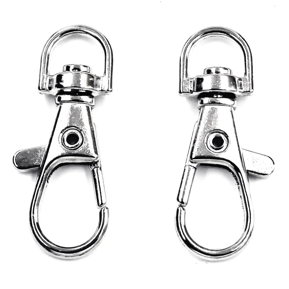 

10Pcs Silver Tone Lobster Clasps Alloy Classic Fit Keyrings Necklaces Jewelry DIY Findings 38x17mm
