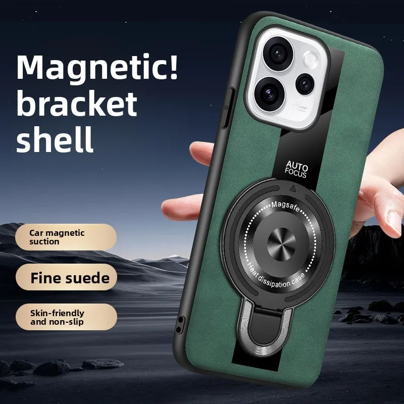 For Oppo Reno 15 Pro Max Global 15F Case Simple U-Shield Bracket Leather Cover For Oppo Reno15 Pro Shockproof Bumper Funda