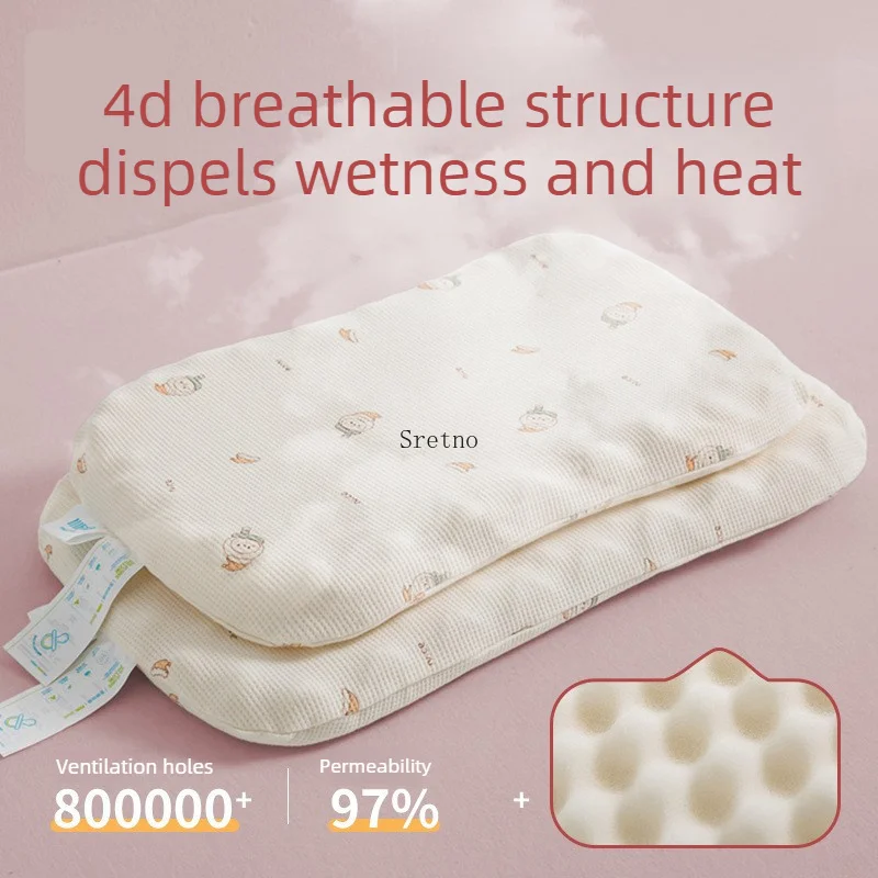 Ultra-low 3.5cm Height Silicone Cervical Support Pillow, Anti-mite and Ventilate, Washable Pillow Core, Pure Cotton Pillowcase
