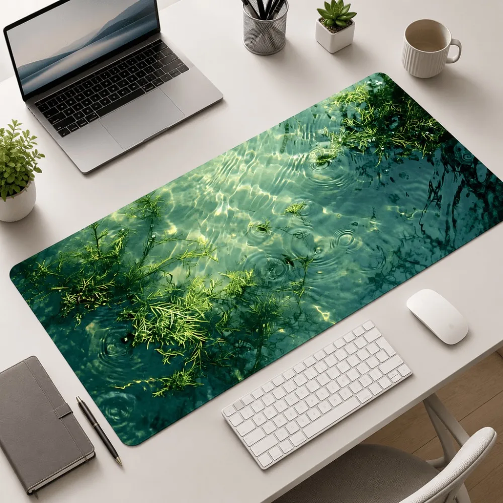 Original water ripple natural print simple office desk accessories suitable for students and professionals keyboard and mouse
