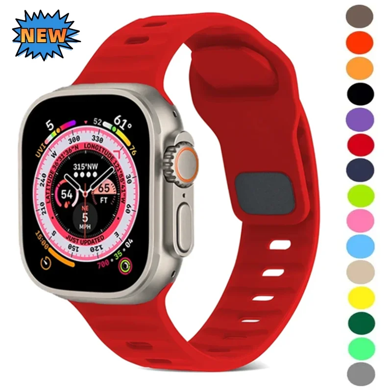 Silikonarmband für Apple Watch Ultra 3 49 mm 45 mm 44 mm 41 mm 42 mm 46 mm Mode-Sportarmband iWatch 11 10 9 8 7 6 5 4 SE Correa