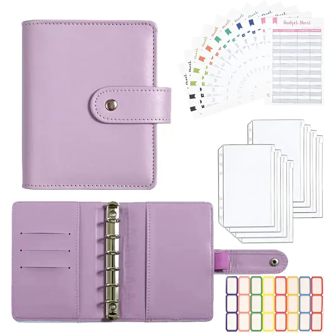 2024 Cash Envelope Savings Money Budget Planner 6 Holes Binder for Financial Management A7 Loose-leaf Notebook Binder Housing