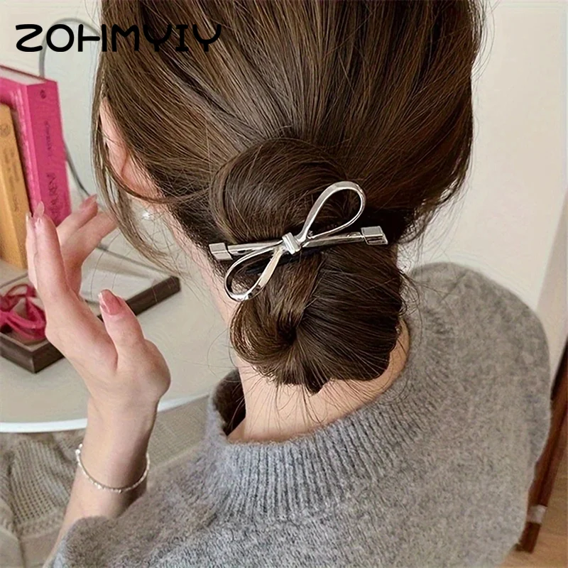 Pince à cheveux en alliage pour femmes et filles, épingles latérales, barrettes, bande élastique, épingles à cheveux élégantes, accessoires pour cheveux doux et mignons